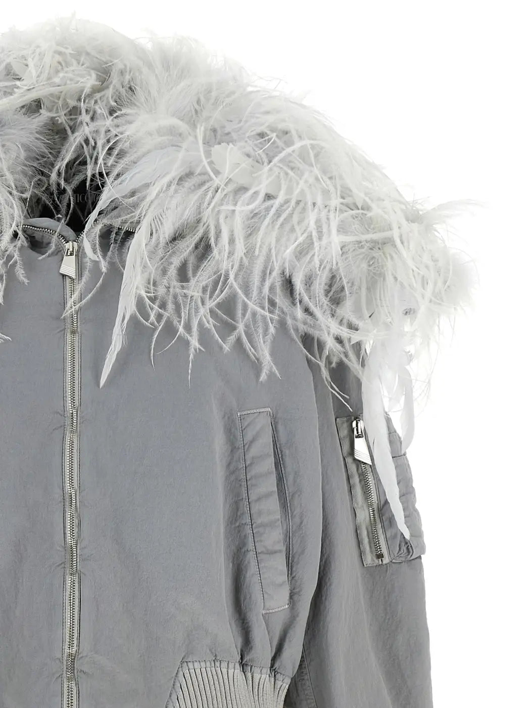 The Attico Gray Polyamide Bomber