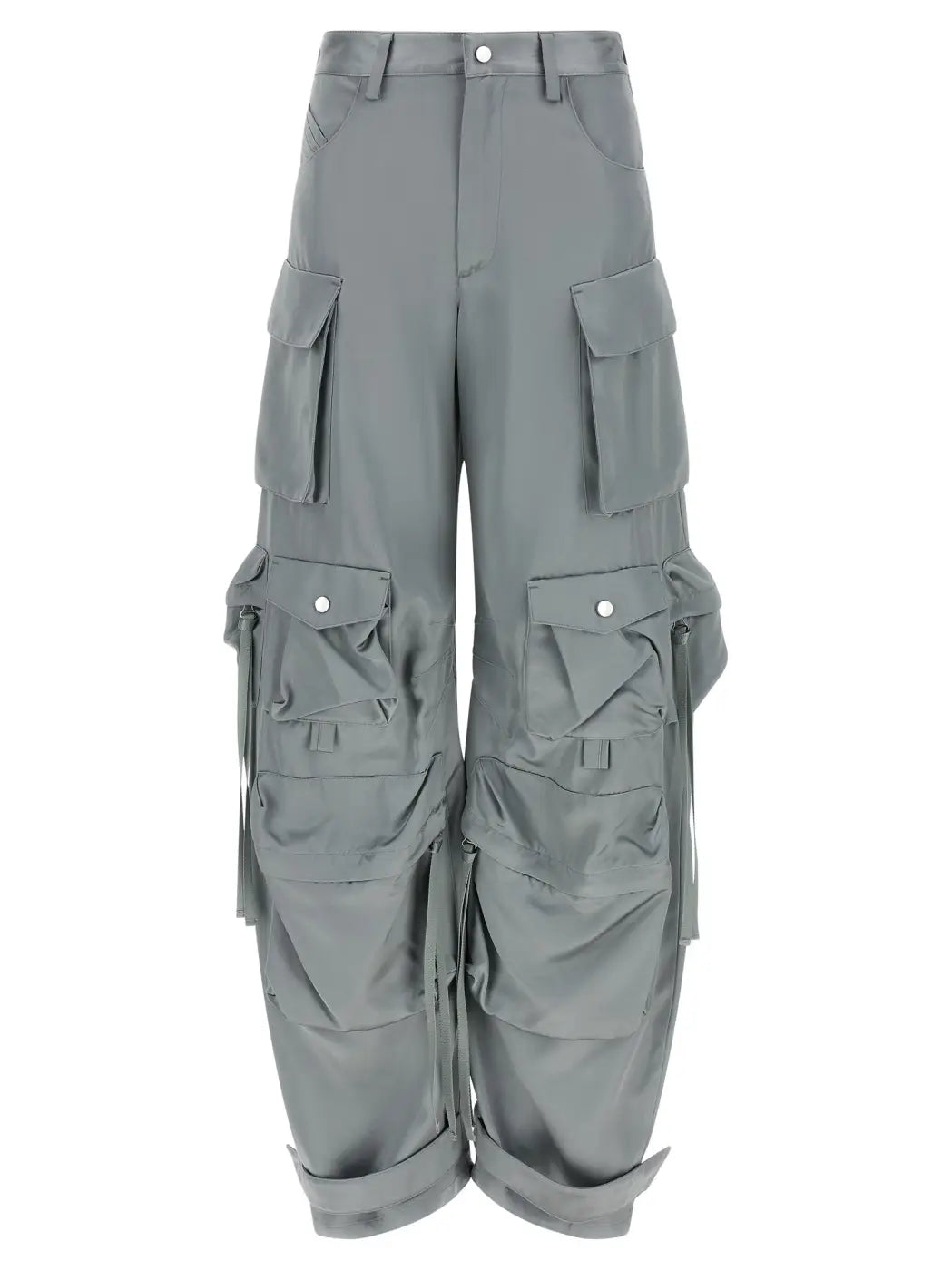 The Attico Gray Viscose Cargo Pants