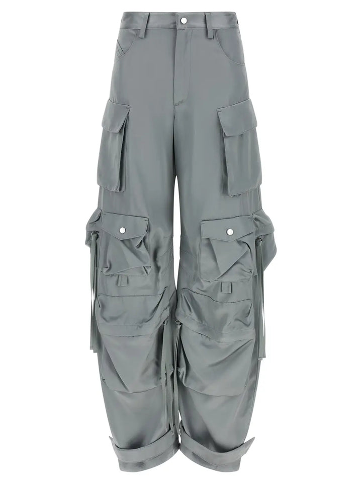 The Attico Gray Viscose Cargo Pants