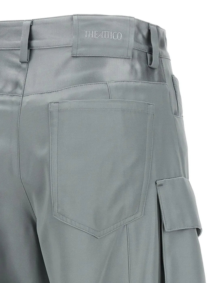 The Attico Gray Viscose Cargo Pants