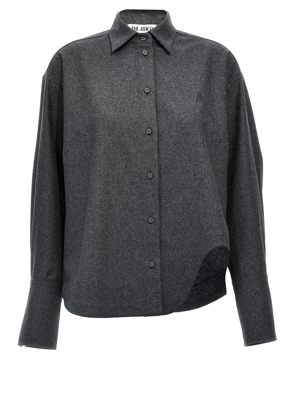 The Attico - Women’s Gray Wool Blouse
