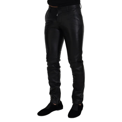 Authentic Dolce Gabbana Black Italian Luxury Pants &