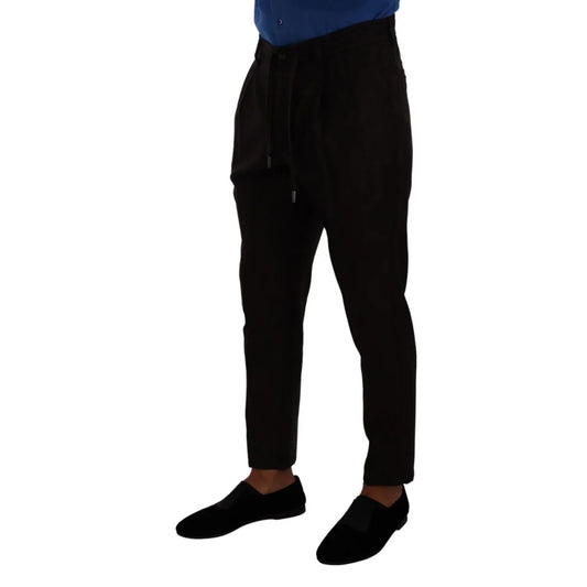 Authentic Dolce Gabbana Burgundy Virgin Wool Joggers &