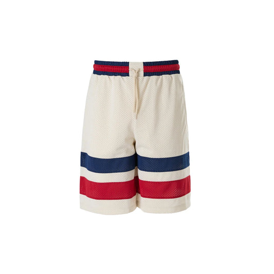 Authentic Gucci Cream Polyester Logo Shorts Steal