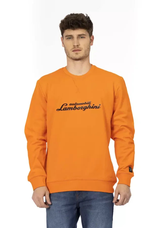 Automobili Lamborghini Orange Cotton Men’s Sweater