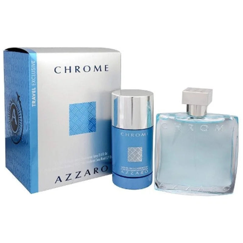 Azzaro Chrome Piece Gift Set 3.4 Oz Eau de Toilette Sensation Men’s Sets
