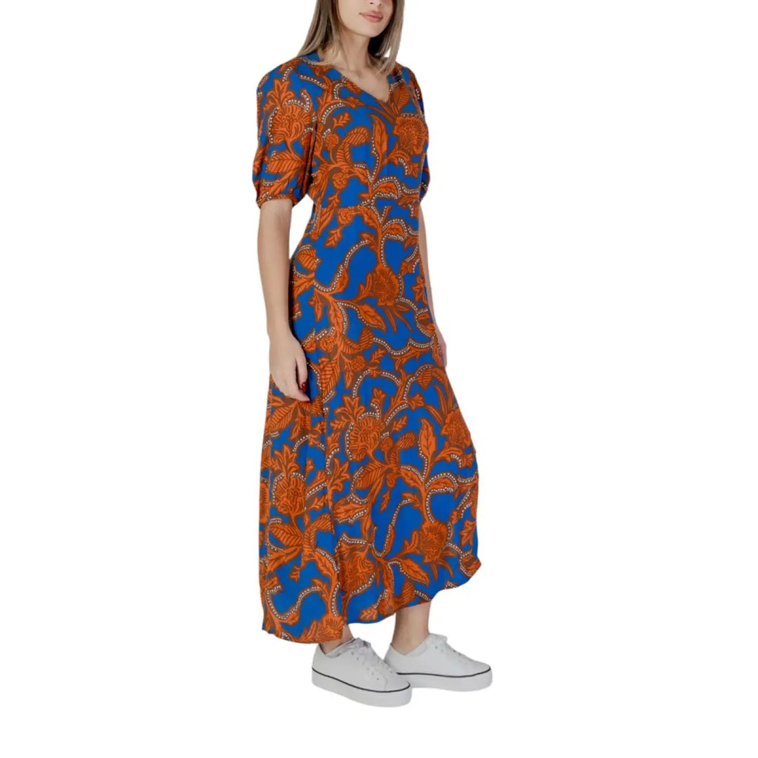 B.Young Blue Viscose Long Dress