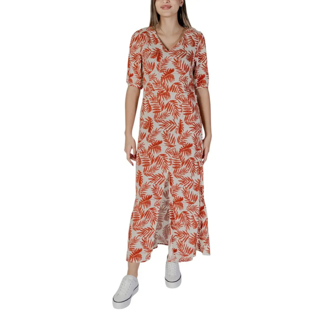 B.Young Red Viscose Long Dress