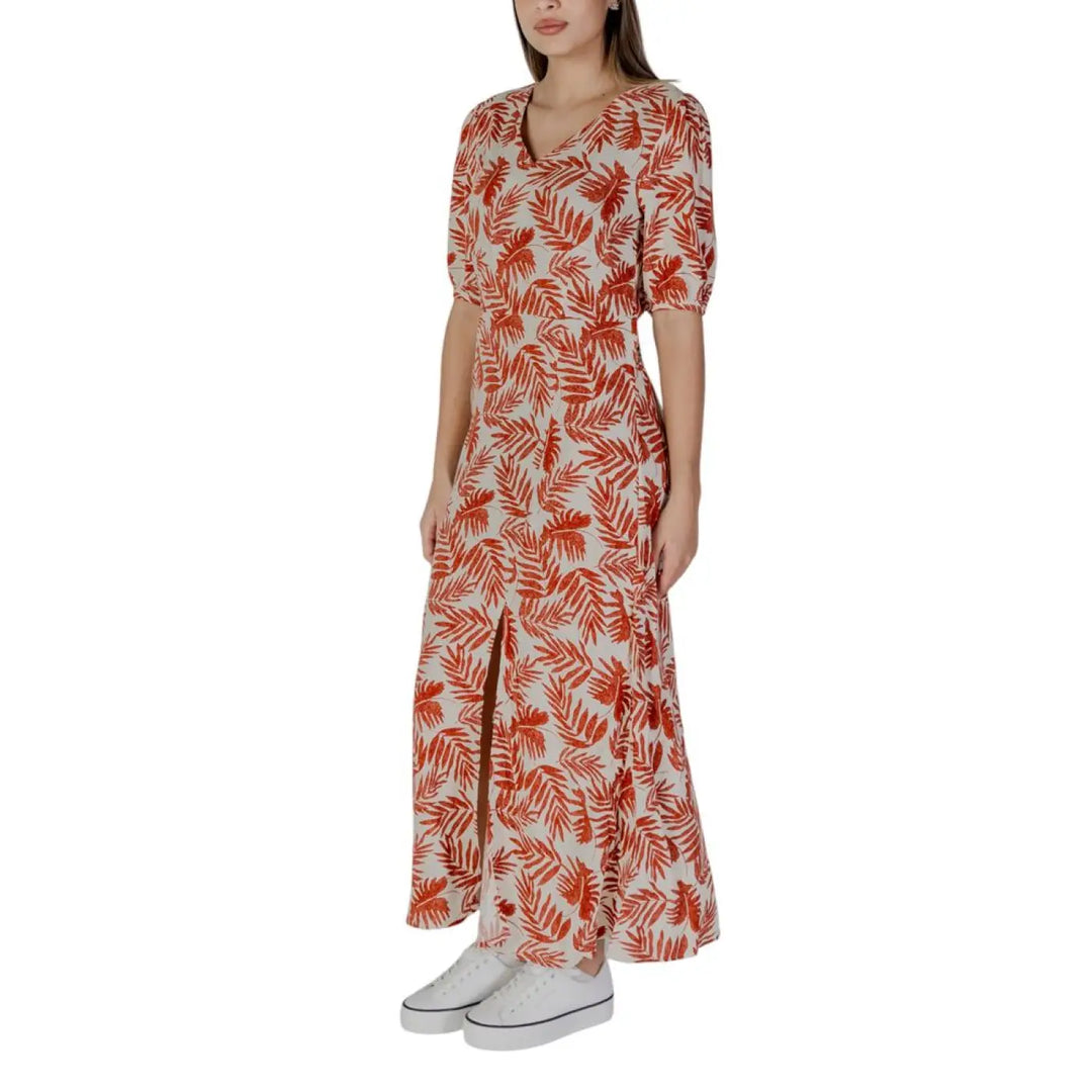 B.Young Red Viscose Long Dress