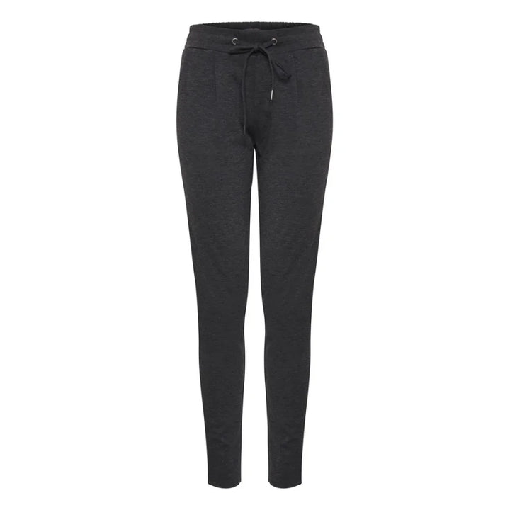 ICHI Gray Polyester Casual Pants