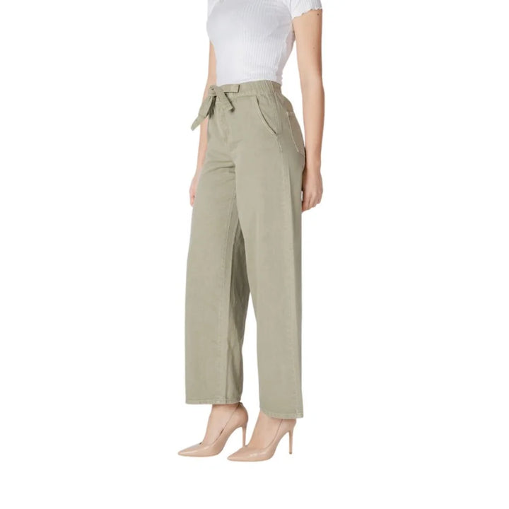 Only Green Cotton Casual Pants