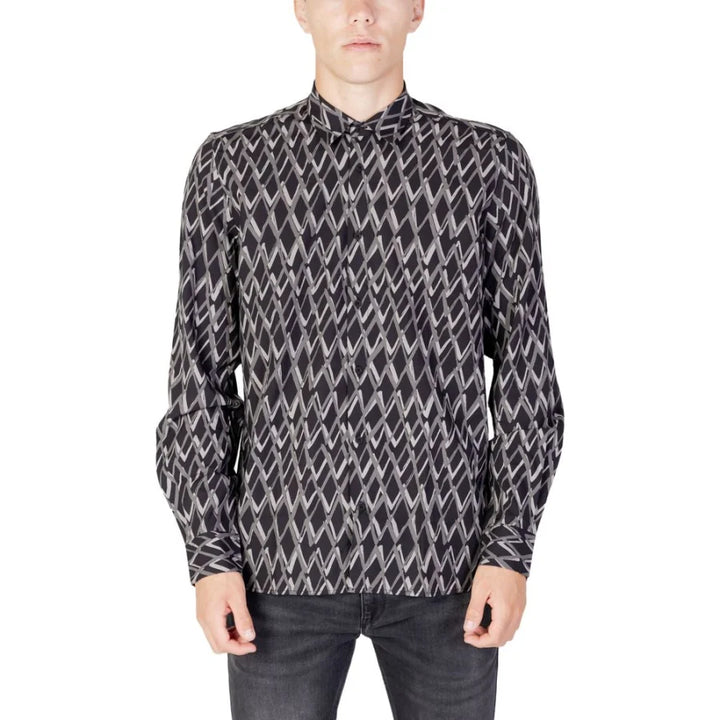 Antony Morato Black Cotton Pattern Shirt