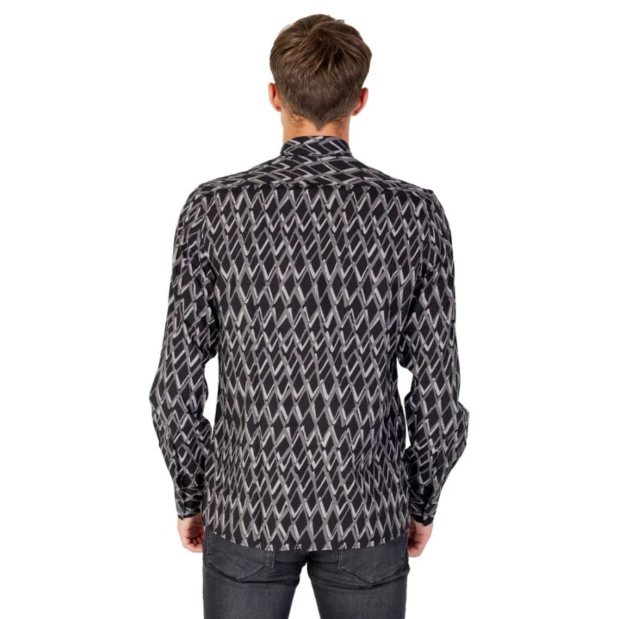 Antony Morato Black Cotton Pattern Shirt