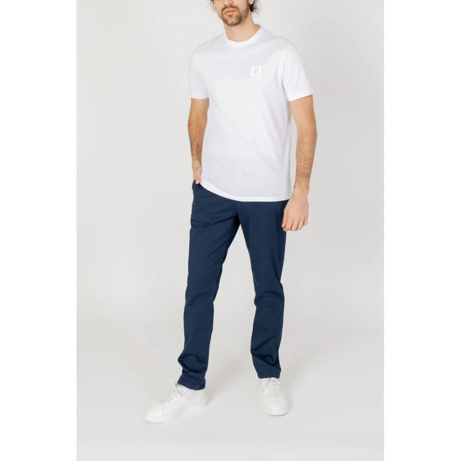 Armani Exchange Blue Cotton Casual Pants