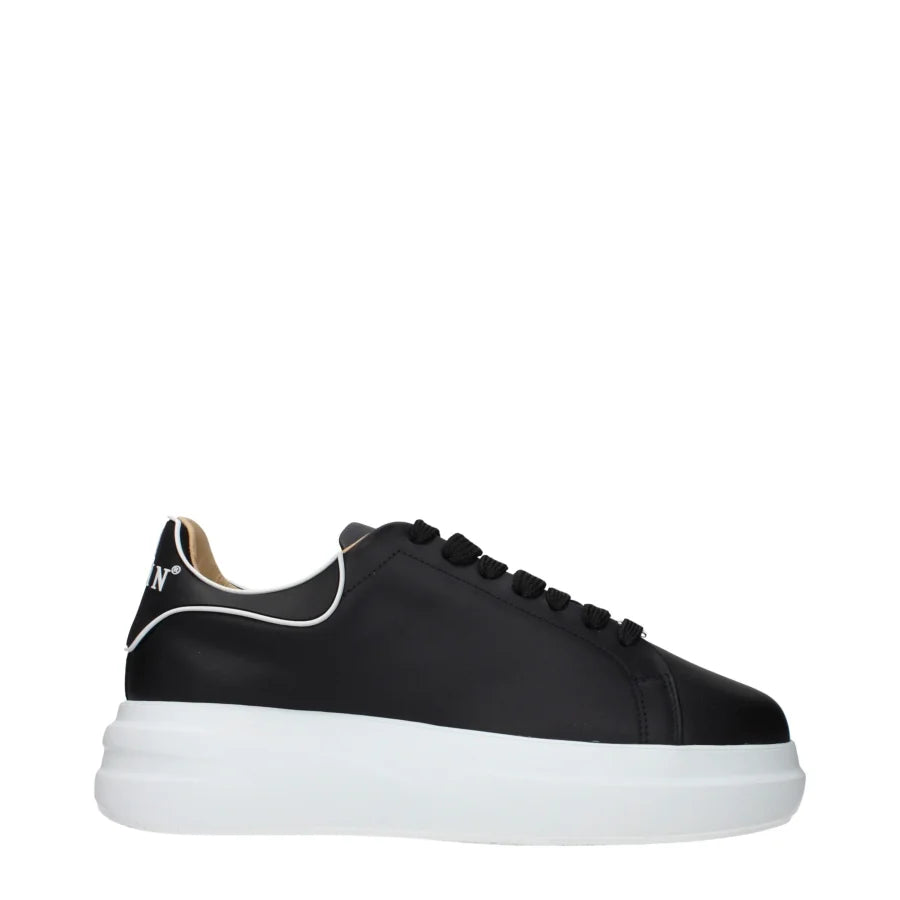 Philipp Plein Black Leather Chunky Sneakers