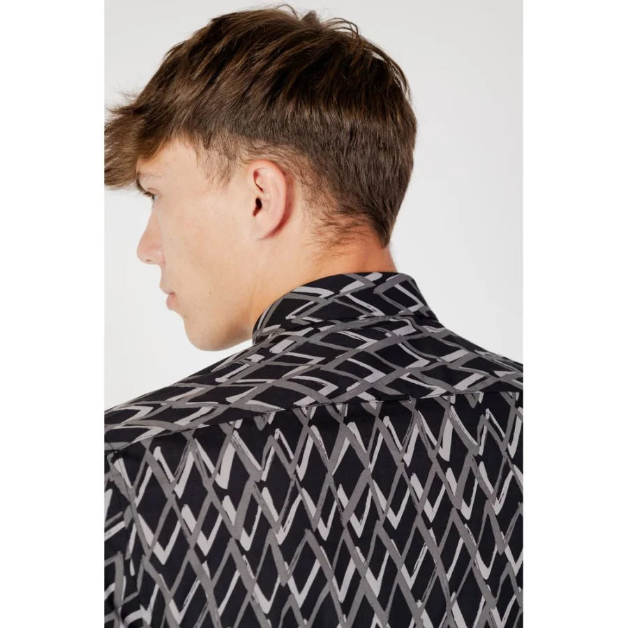 Antony Morato Black Cotton Pattern Shirt