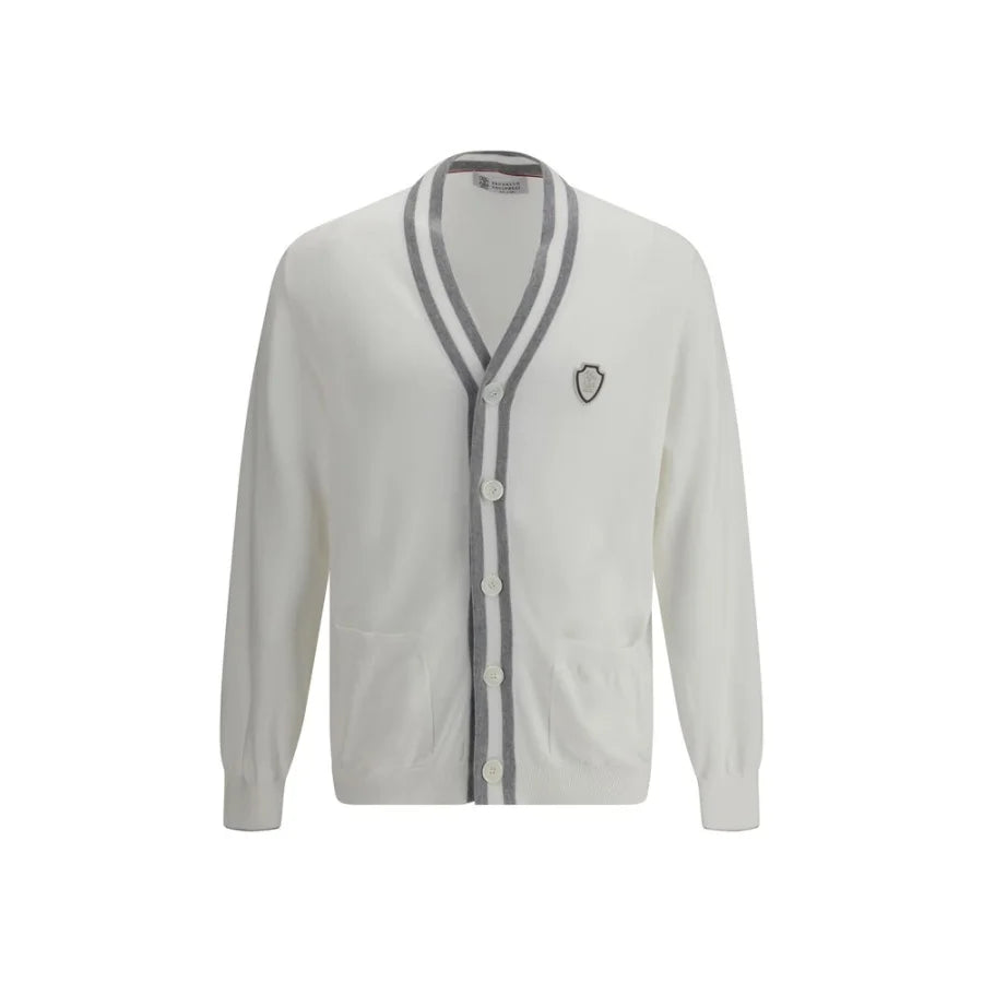 Brunello Cucinelli White Cotton Cardigan