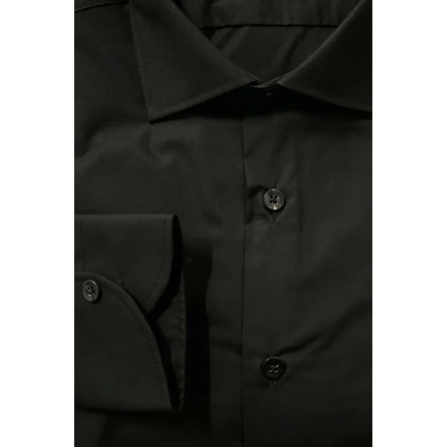 Baldinini Trend Black Cotton Men’s Shirt