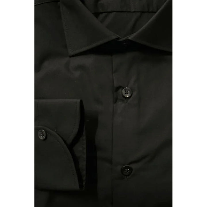 Baldinini Trend Black Cotton Men’s Shirt