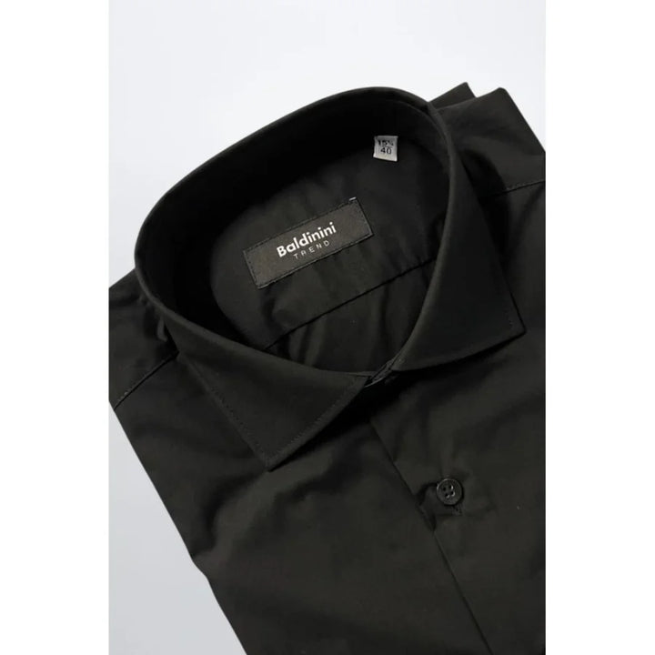 Baldinini Trend Black Cotton Men’s Shirt