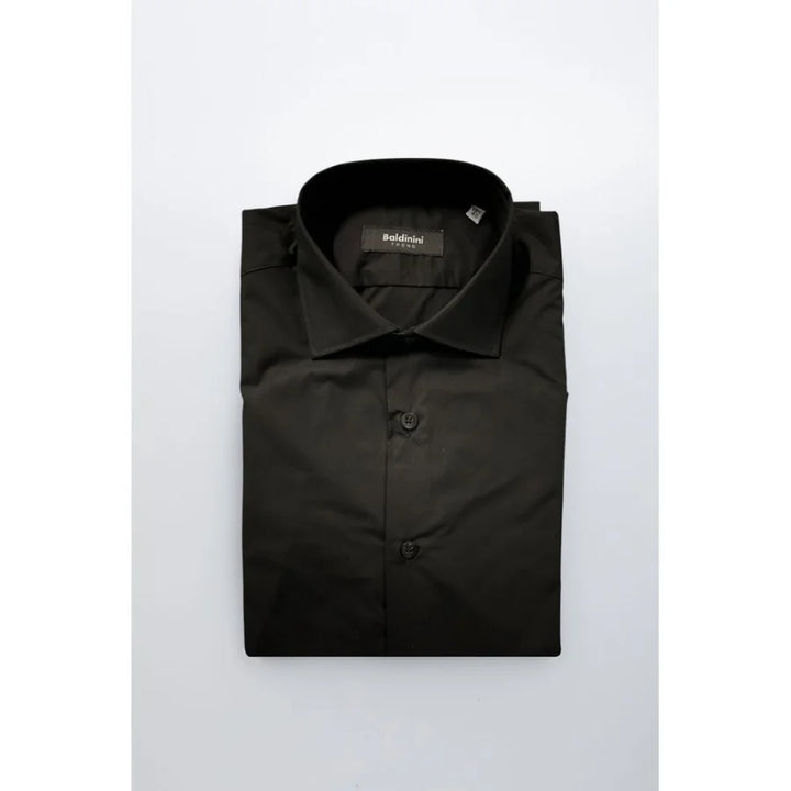 Baldinini Trend Black Cotton Men’s Shirt