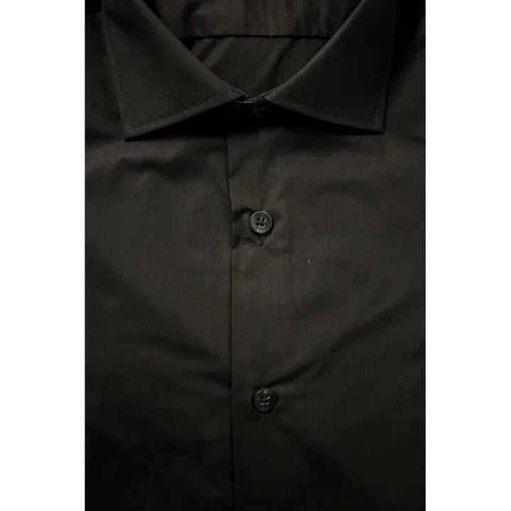 Baldinini Trend Black Cotton Men’s Shirt