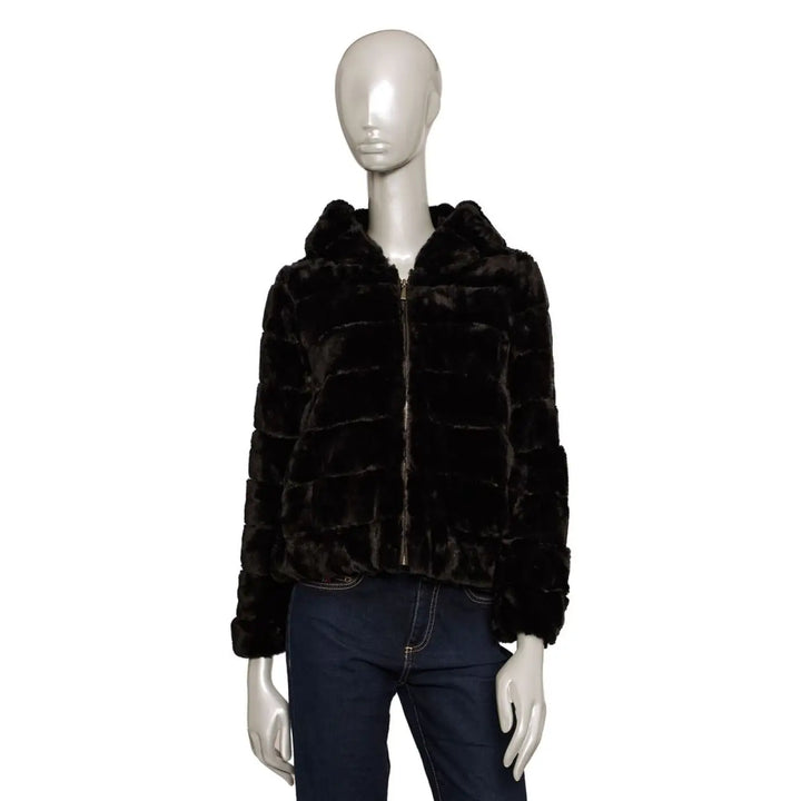 Baldinini Trend Black Polyester Jackets &amp; Coat