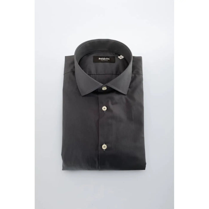 Baldinini Trend Gray Cotton Men Shirt