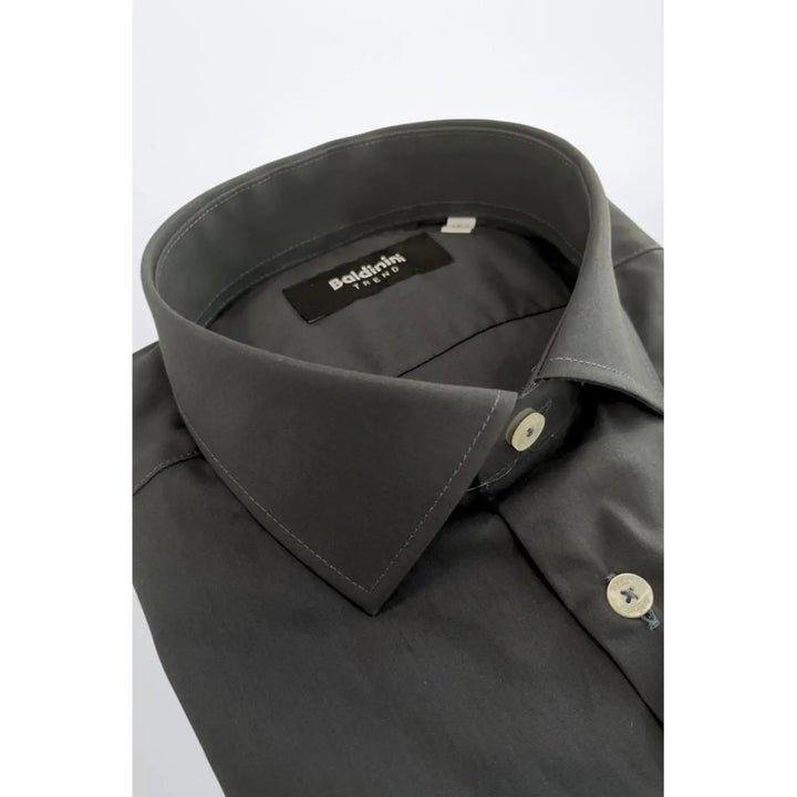 Baldinini Trend Gray Cotton Men Shirt