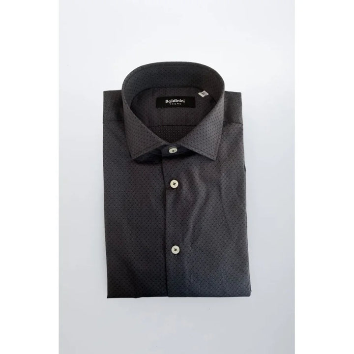 Baldinini Trend Gray Cotton Men Shirt