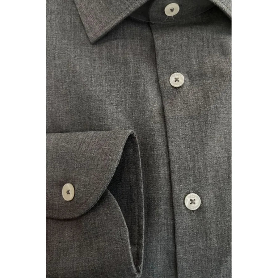 Baldinini Trend Gray Cotton Men’s Shirt