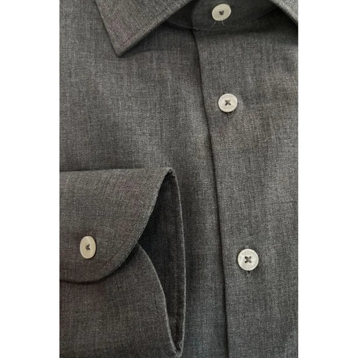 Baldinini Trend Gray Cotton Men’s Shirt