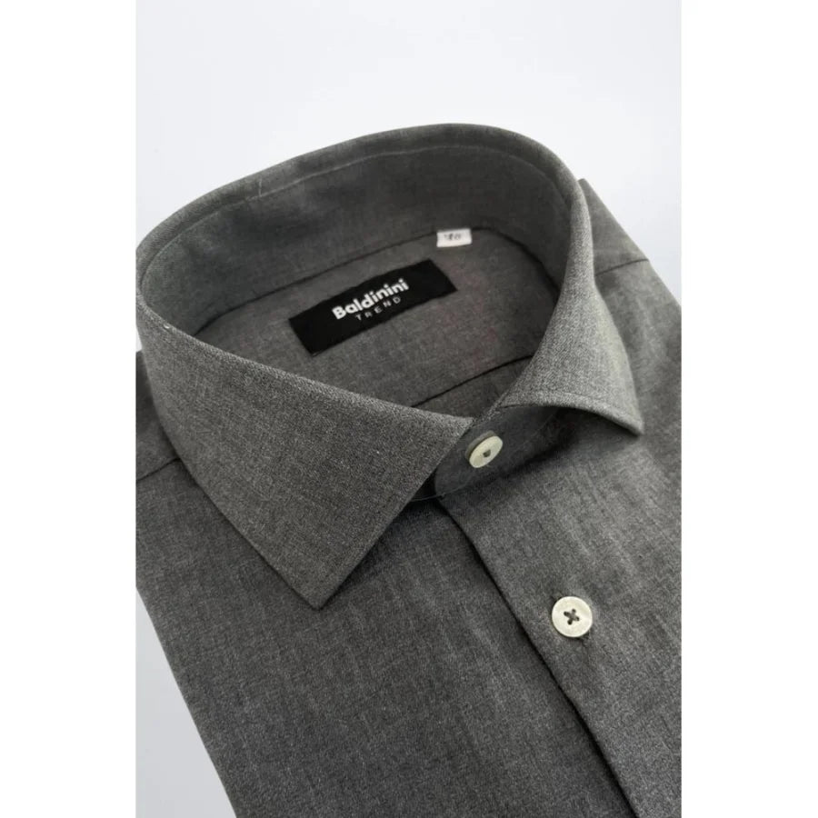 Baldinini Trend Gray Cotton Men’s Shirt