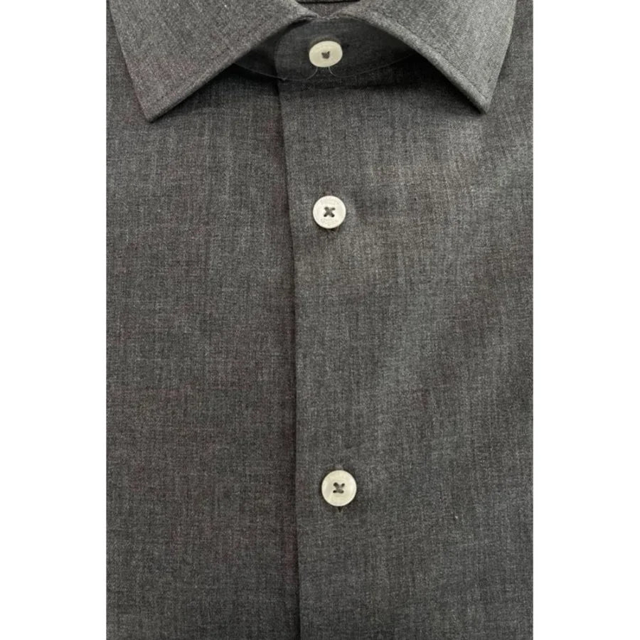Baldinini Trend Gray Cotton Men’s Shirt
