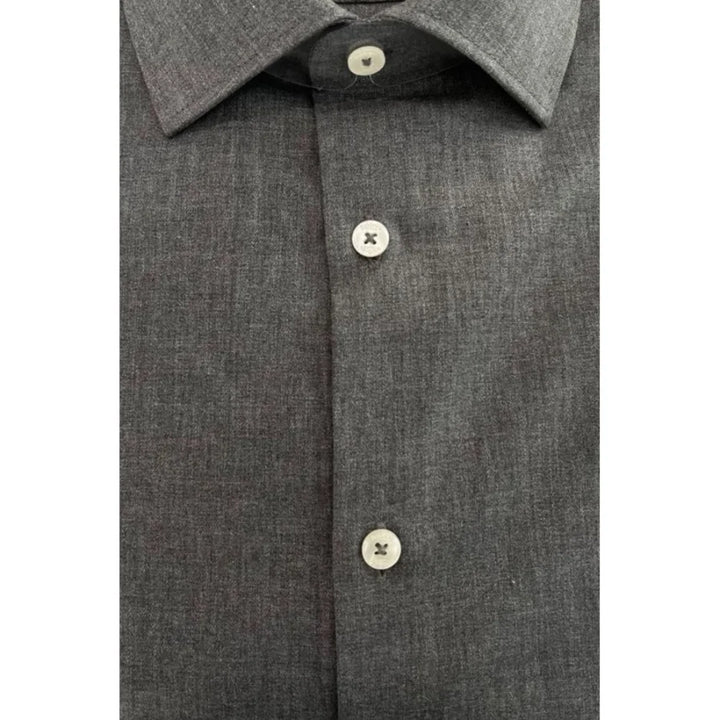 Baldinini Trend Gray Cotton Men’s Shirt