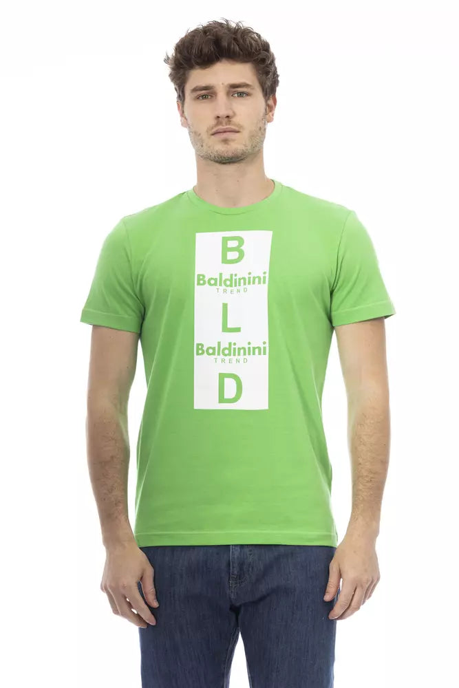 Baldinini Trend Green Cotton Men T-shirt