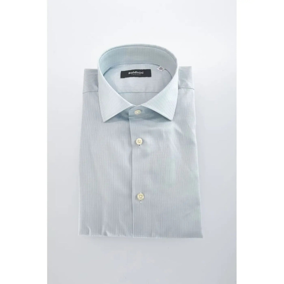 Baldinini Trend Light Blue Cotton Men Shirt