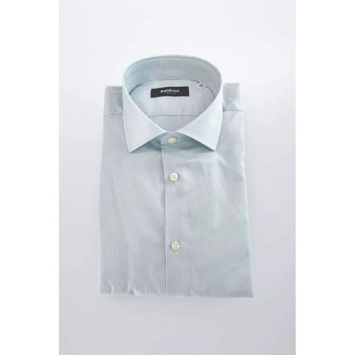 Baldinini Trend Light Blue Cotton Men Shirt