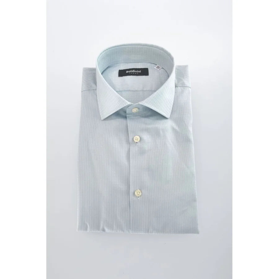 Baldinini Trend Light Blue Cotton Men Shirt