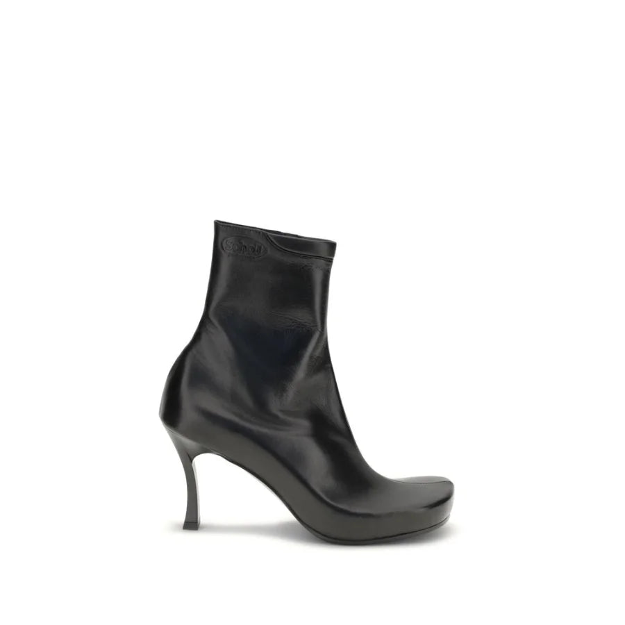 Balenciaga Black Calf Leather Bos Taurus Ankle Boots