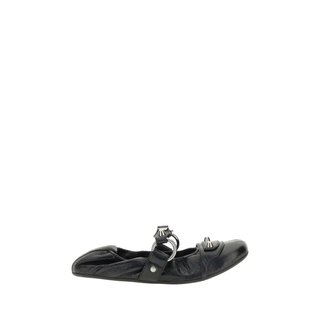 Balenciaga Black Calf Leather Bos Taurus Ballet Flats