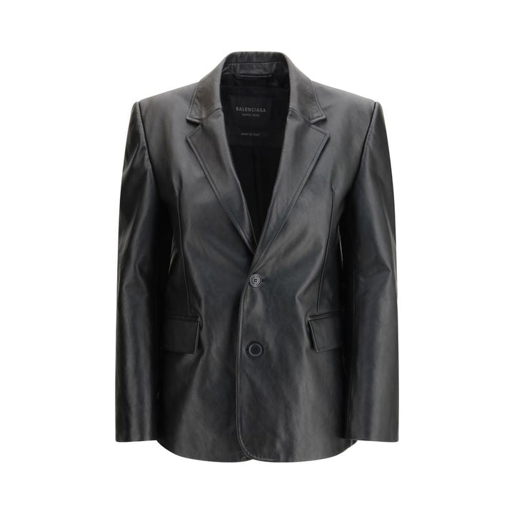 Balenciaga Coats &amp; Jackets - Black Calf Leather Bos Taurus Jacket