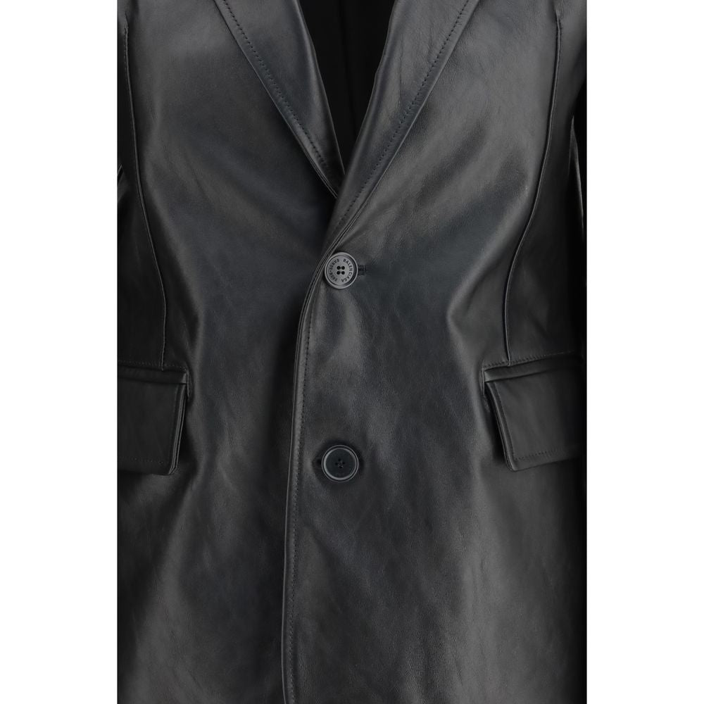Balenciaga Coats &amp; Jackets - Black Calf Leather Bos Taurus Jacket