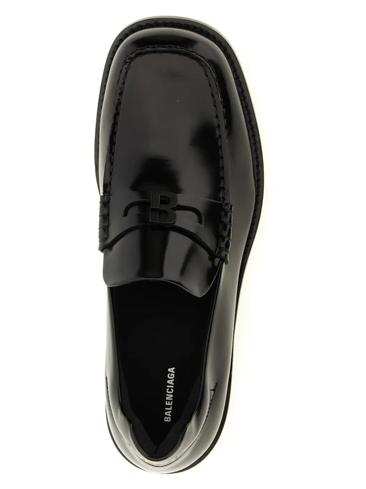 Balenciaga Black Calfskin Slip-on Loafers