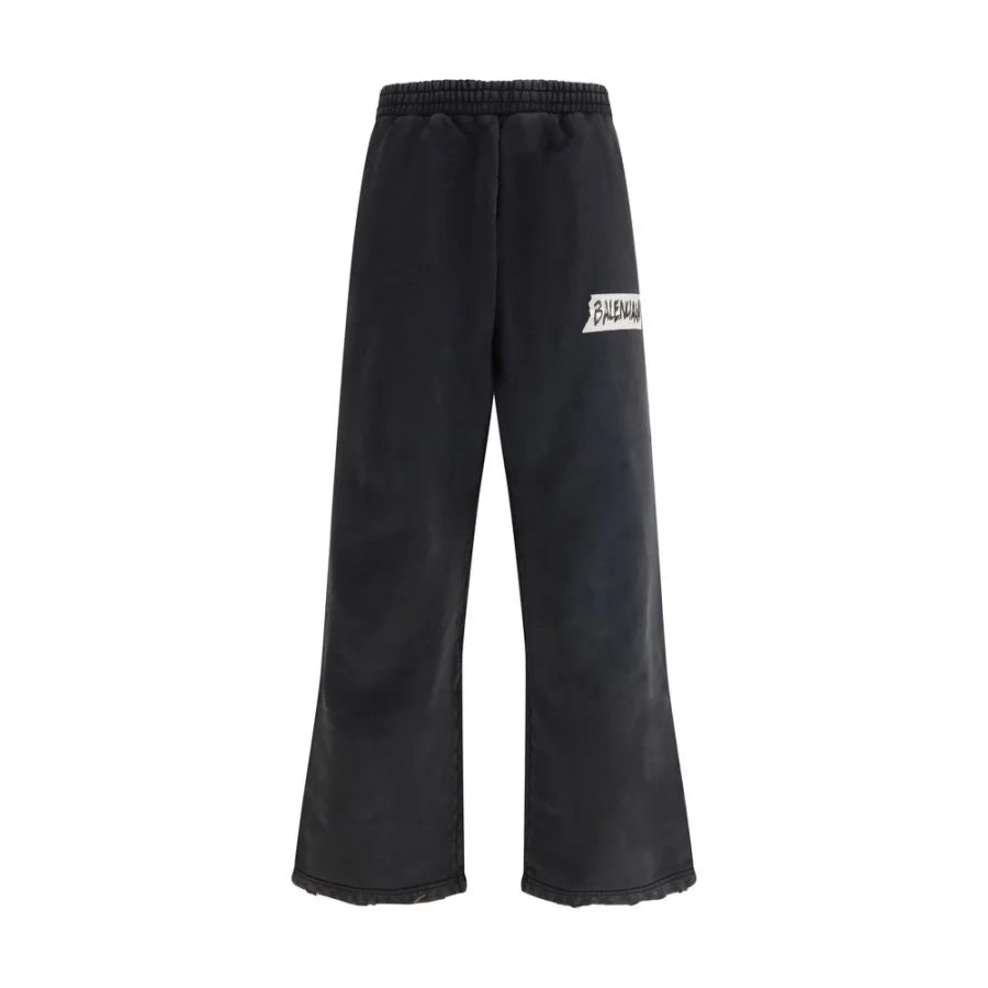 Balenciaga Black Cotton Casual Pants