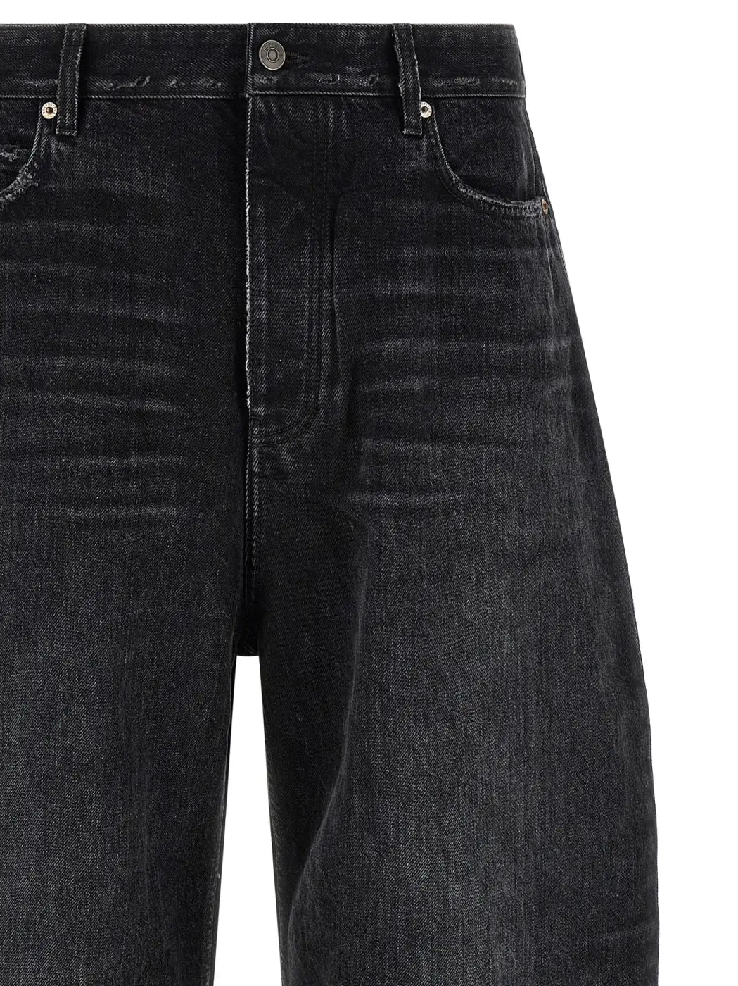 Balenciaga Black Cotton Cropped Jeans