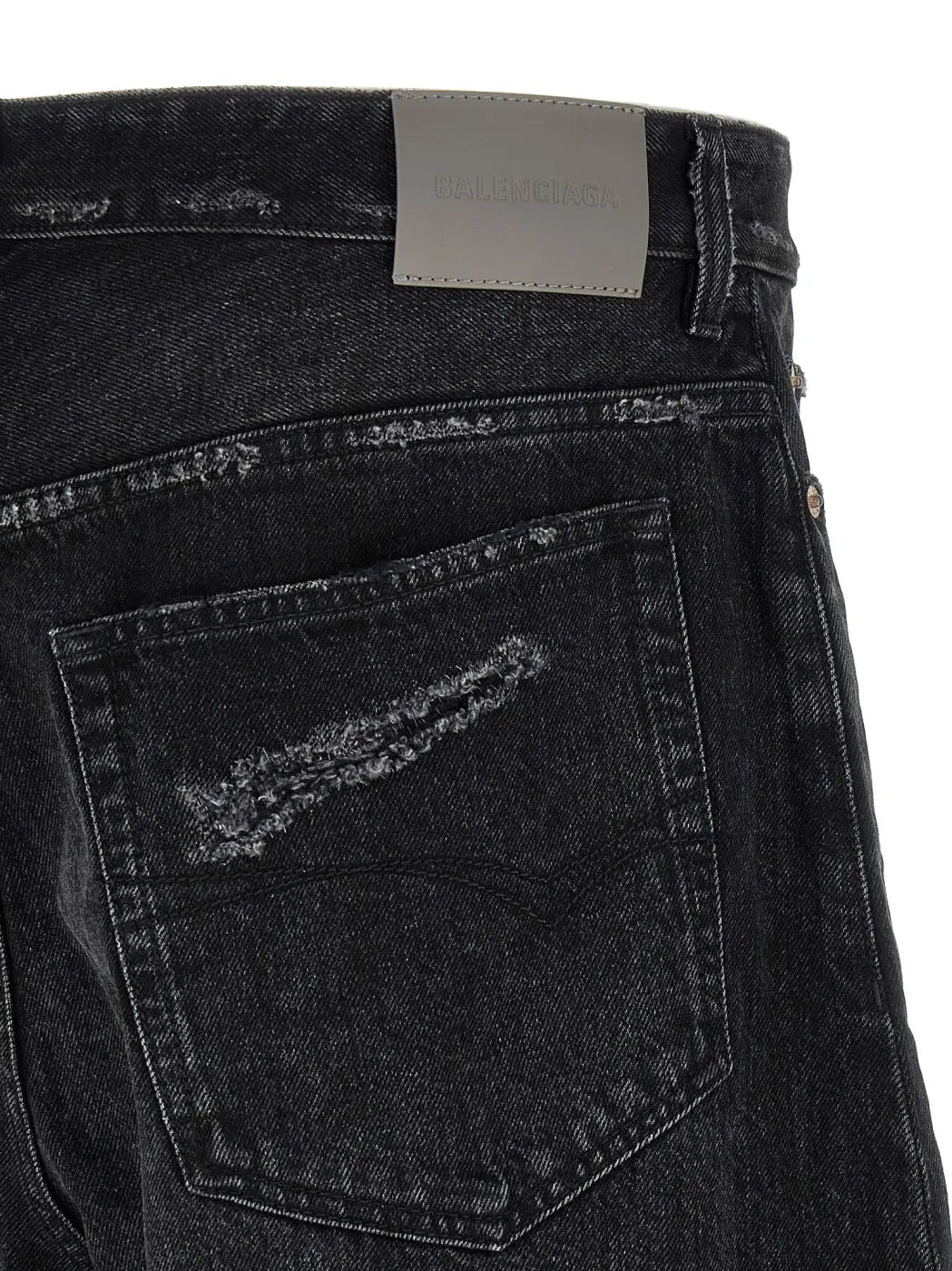 Balenciaga Black Cotton Cropped Jeans