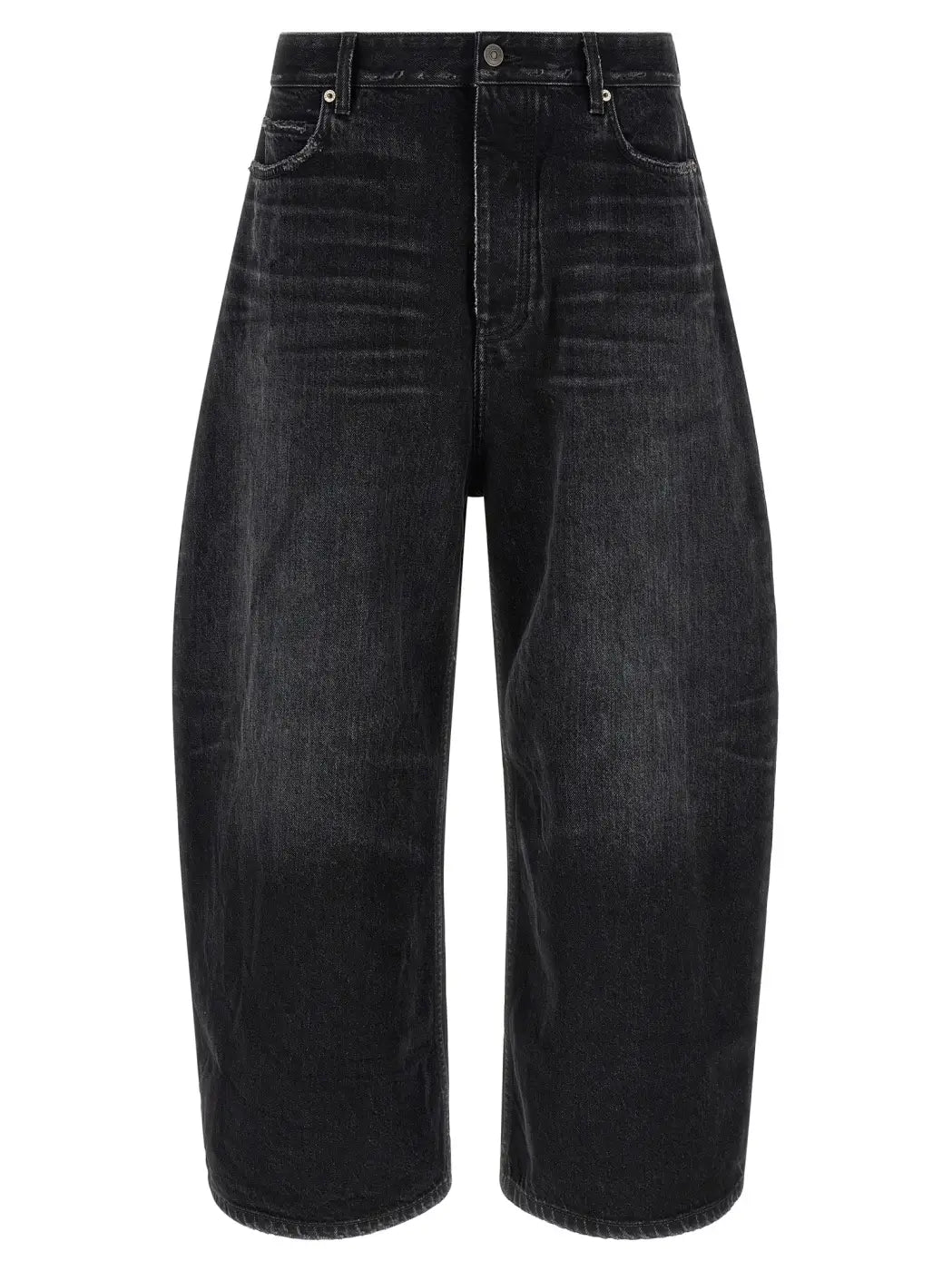 Balenciaga Black Cotton Cropped Jeans