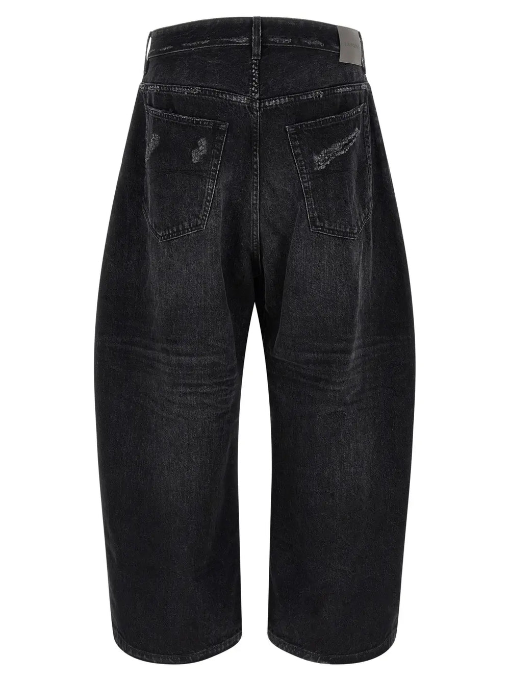 Balenciaga Black Cotton Cropped Jeans