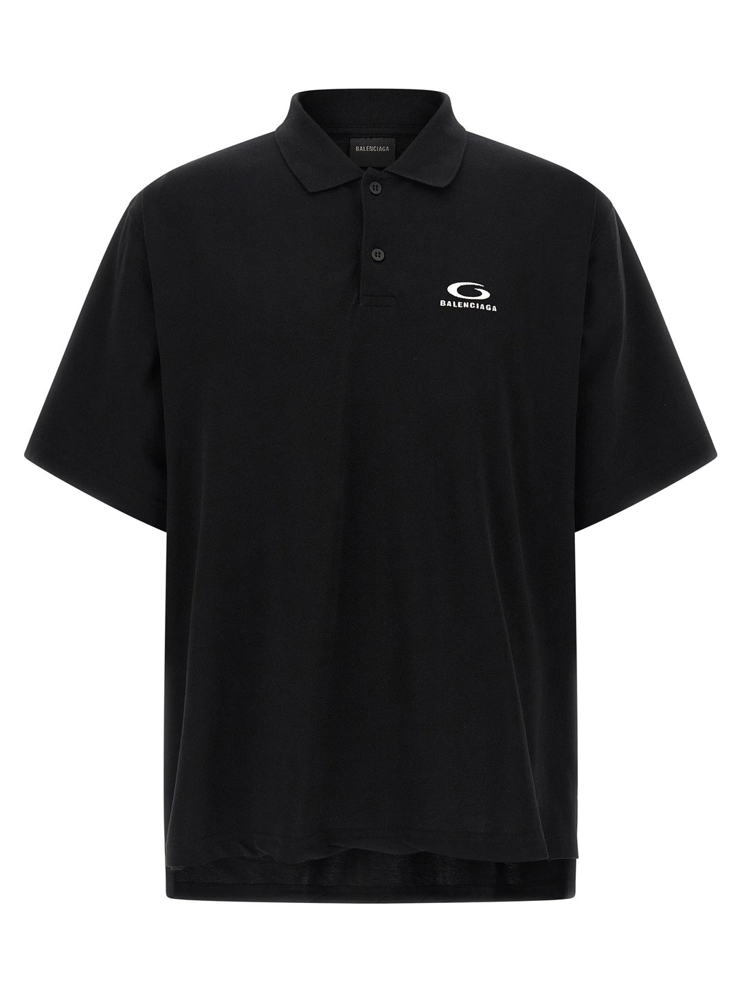 Balenciaga Black Cotton Polo Shirt